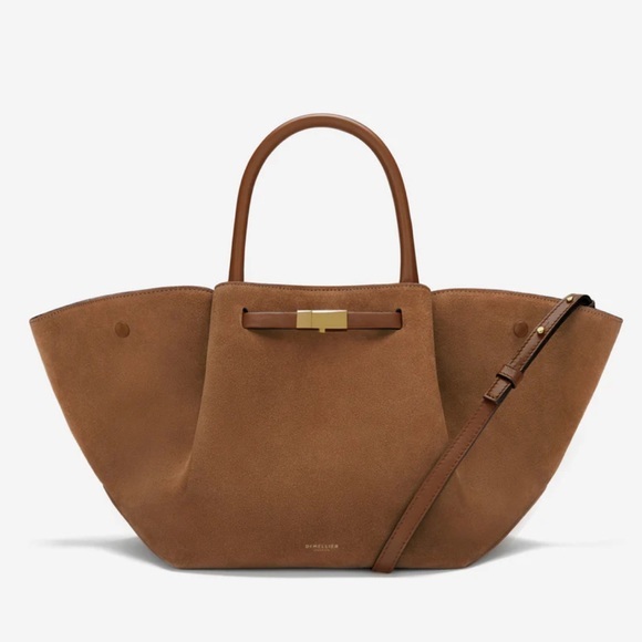 DeMellier Handbags - DeMellier London Suede Midi New York Bag with crossbody strap